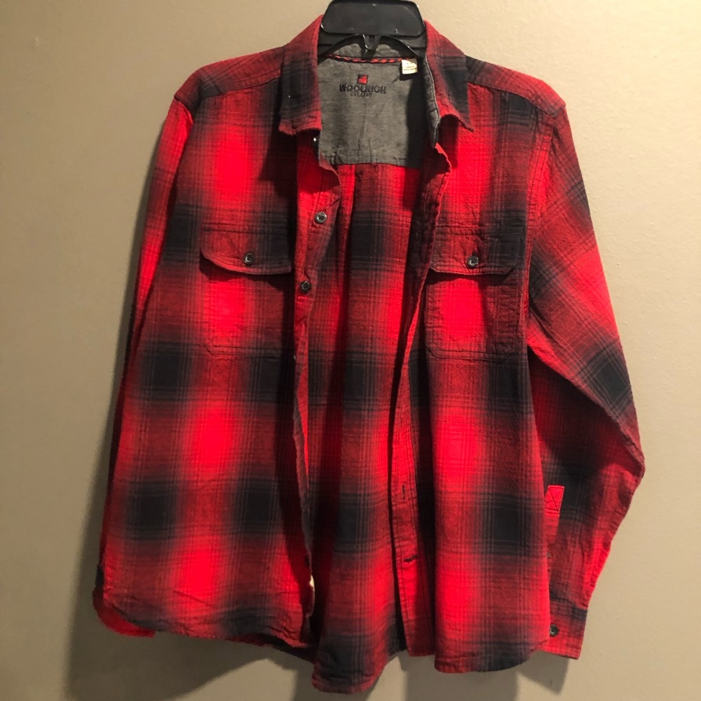 Woolrich Plaid Flannel Red and Black Shirt, L
